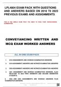 CONVAYENCING ALL IN ONE EXAM PACK: 2018 TO 2022 QUESTIONS AND ANSWERS WHICH CAN BE EXPECTED  IN OCTOBER NOVEMBER EXAMINATION 