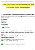 (2023 / 2024) Nutrition ATI Proctored Exam and Retake Exam Each with NGN Questions and Revised Answers & Rationales, 100% Guarantee Pass 