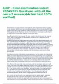 AHIP - Final examination Latest 2024/2025 Questions with all the correct answers(Actual test 100% verified)