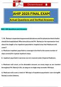 AHIP 2025 Final Exam Updated Questions and Verified Answers, 100% Guarantee Pass