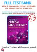 Test Bank For Abrams’ Clinical Drug Therapy Rationales for Nursing Practice 12th Edition Geralyn Frandsen