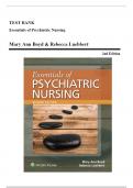 Test Bank - Essentials of Psychiatric Nursing, 2nd Edition (Ann Boyd, 2020) Chapter 1-31 | All Chapters | ISBN 9781975139810