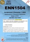 ENN1504 Assignment 2 (COMPLETE ANSWERS) Semester 1 2024 - DUE April 2024