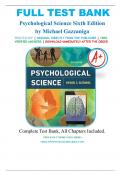 Test Bank - Psychological Science 6th Edition by Michael Gazzaniga