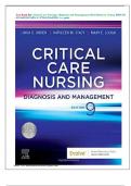 Test Bank - Critical Care Nursing: Diagnosis and Management  9th Edition by Linda D. Urden