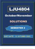 LJU4804 PORTFOLIO  EXAM  (COMPLETE ANSWERS) Semester 2 2023  - DUE 13 OCTOBER 2023