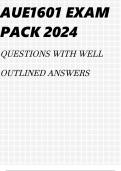 AUE1601 MCQ EXAM PACK 2024