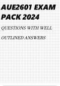 AUE2601 EXAM PACK 2024