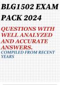 BLG1502 EXAM PACK 2024