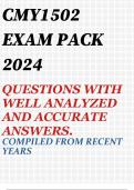 CMY1502 MCQ EXAM PACK 2024