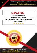 CIV3701 Assignment 1 (Answers) Semester 2 2023 *Footnotes and Bibliography (Well Researched Answers) Get that DISTINCTION!
