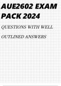 AUE2602 EXAM PACK 2024