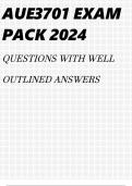 AUE3701 EXAM PACK 2024