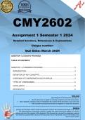 CMY2602 Assignment 1 (COMPLETE ANSWERS) Semester 1 2024  - DUE March 2024