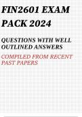 FIN2601 EXAM PACK 2024