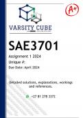 SAE3701 Assignment 1 (DETAILED ANSWERS) 2024  - DISTINCTION GUARANTEED 