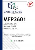 MFP2601 Assignment 2 (DETAILED ANSWERS) 2024 (781099) - DISTINCTION GUARANTEED