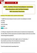 CCHT Exam (2024 / 2025) Updated Questions and Verified Answers, 100% Guarantee Pass Score