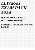 LLW2601 EXAM PACK 2024