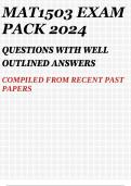 MAT1503 EXAM PACK 2024