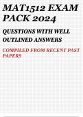 MAT1512 EXAM PACK 2024