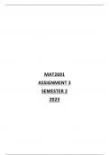 MAT2691 ASSIGNMENT 3 SEMESTER 2 2023