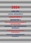 LME3701 -“2024” Semester 1-Assignment 2 - Due 10 April 2024 Both approaches included(Historical & Comparative) Footnotes & Bibligraphy 