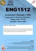 ENG1512 Assignment 1 (COMPLETE ANSWERS) Semester 1 2024 - DUE 7 March 2024