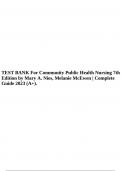 Test Bank For Community Public Health Nursing 7th Edition by Mary A. Nies, Melanie McEwen | Complete Guide 2022.