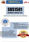 SUS1501 Assignment 4 Semester 1 - DUE 5 April 2024