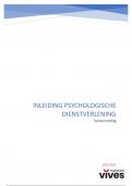 Samenvatting  Inleiding Psychologische Dienstverlening