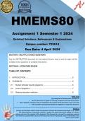 HMEMS80 Assignment 1 (COMPLETE ANSWERS) Semester 1 2024 (755614) - DUE 4 April 2024