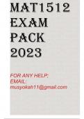 MAT1512 EXAM PACK 2023