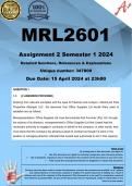MRL2601 Assignment 2 (COMPLETE ANSWERS) Semester 1 2024 (347800) - DUE 15 April 2024