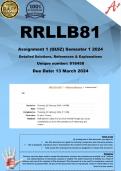 RRLLB81 Assignment 1 (100% QUIZ COMPLETE ANSWERS) Semester 1 2024 - DUE 13 March 2024