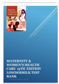 MATERNITY & WOMEN’S HEALTH CARE 13TH EDITION LOWDERMILK TEST BANK  LATEST  UPDATE 