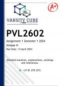 PVL2602 Assignment 1 (DETAILED ANSWERS) Semester 1 2024  - DISTINCTION GUARANTEED 