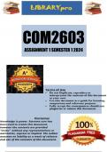 COM2603 ASSIGNMENT 1 SEMESTER 1 2024 (764913 ) - DUE 20 March 2024