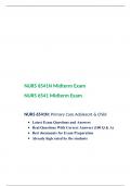 NURS 6541 Midterm Exam (Version 1)-NURS 6541/ NURS 6541N-Primary Care Adolescnt & Child, Walden University.