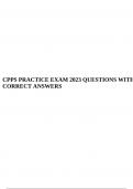 CPPS PRACTICE EXAM 2023 QUESTIONS WITH CORRECT ANSWERS.