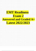 EMT Readiness Exam 2 ( Answered and Graded A+) Latest 2022/2023