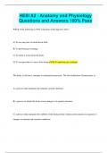 HESI A2 - Anatomy and Physiology Questions and Answers 100% Pass