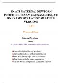 RN ATI MATERNAL NEWBORN PROCTORED EXAM (36 EXAM SETS), ATI RN EXAMS 2023, LATEST MULTIPLE VERSIONS