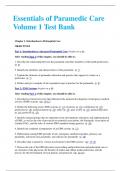 Essentials of Paramedic Care Volume 1 Test Bank