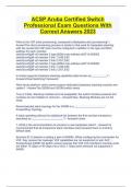 ACSP Aruba Certified Switch Professional Exam Questions With Correct Answers 2023