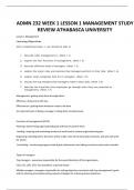 ADMN 232 WEEK 1 LESSON 1 MANAGEMENT STUDY REVIEW ATHABASCA UNIVERSITY 