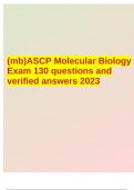 (mb)ASCP Molecular Biology Exam 130 questions and verified answers 2023