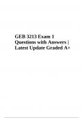 GEB 3213 Final Exam - Questions with Answers | Latest Update Graded A+