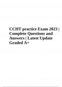 CCHT practice Exam 2023 (Questions and Answers) Latest Graded A+