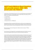 AAFP Family Medicine Board Questions with accurate answers. 2022. 100% proven pass rate. Rated A+ Document Content and Descript